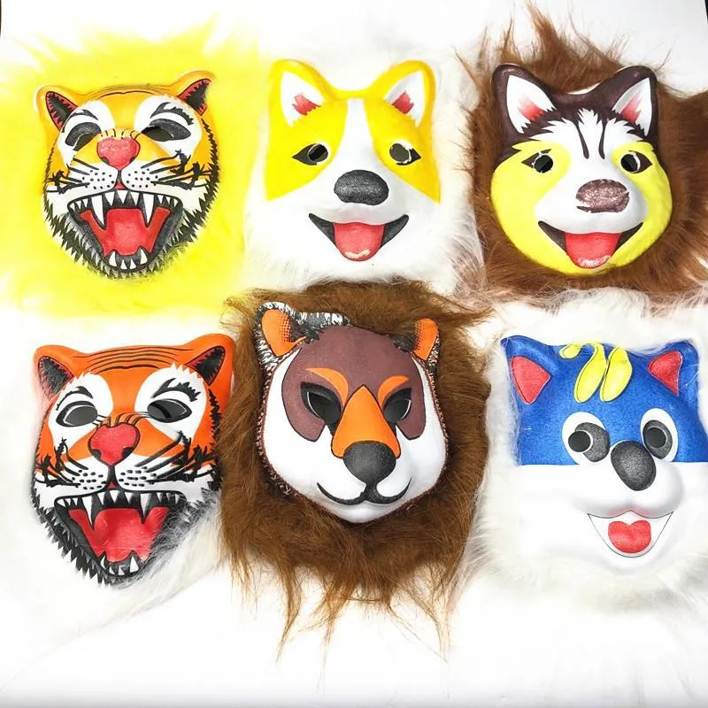 Halloween Hairy Mask Animal Tiger Mask Scenic Spot Temple Fair New Hair Mask