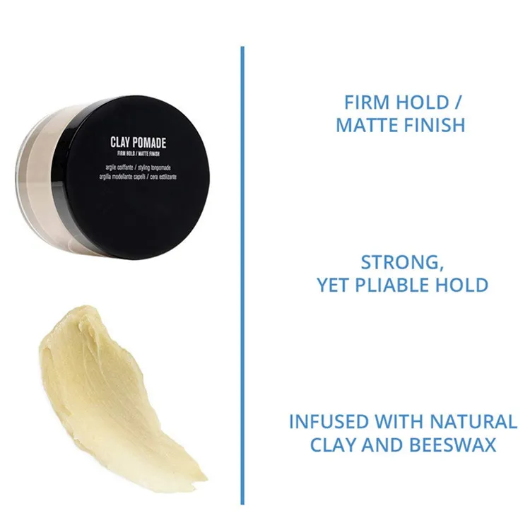 Custom Private Label Premium Hair Clay Pomade for Men Matte Finish